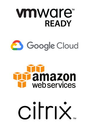 VMware, Amazon EC2™, Google Cloud Platform™, Citrix™ Remote PC Access